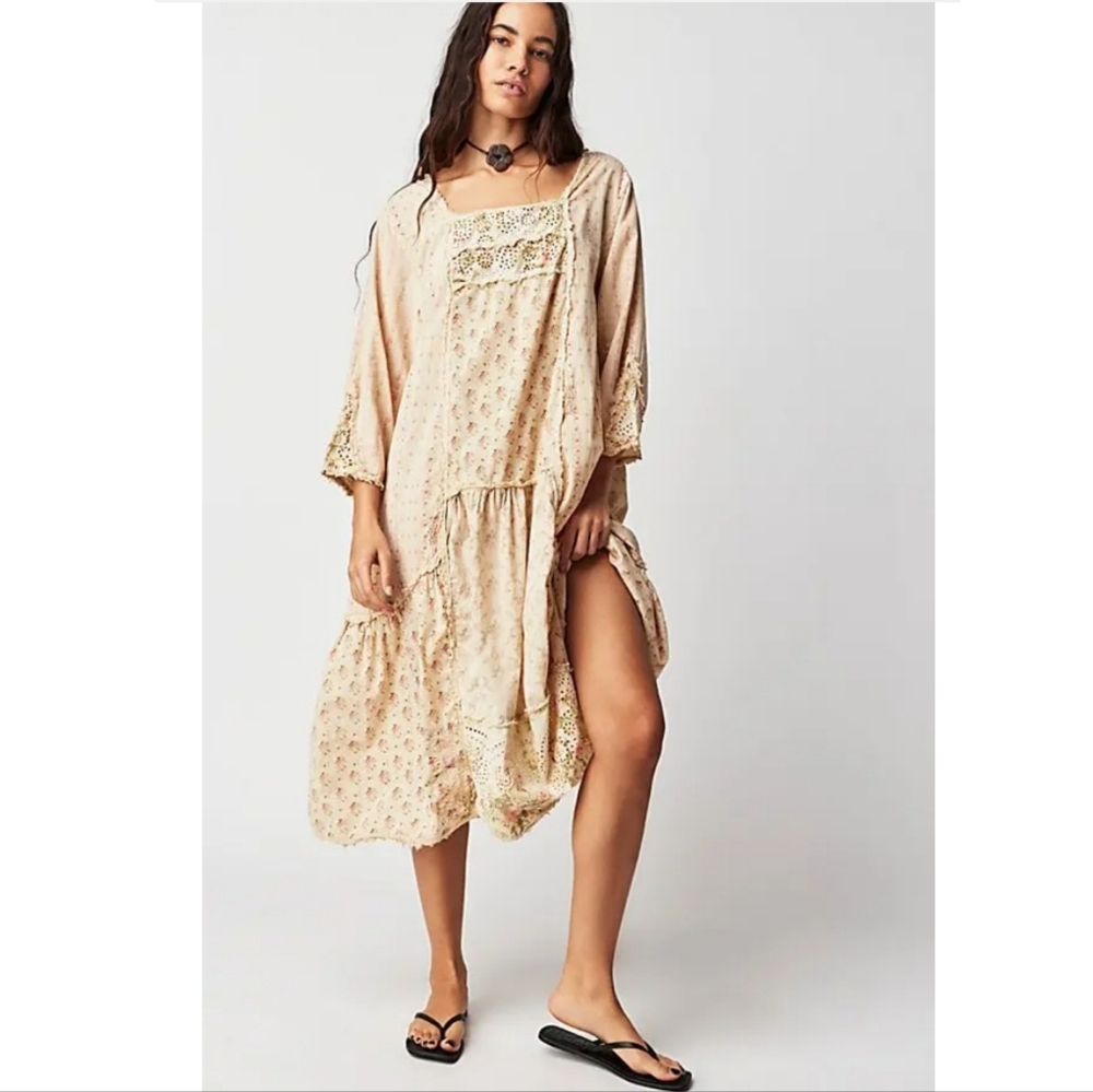 MAGNOLIA PEARL HELENIA FADED AND DISTRESSED DRESS FREE PEOPLE